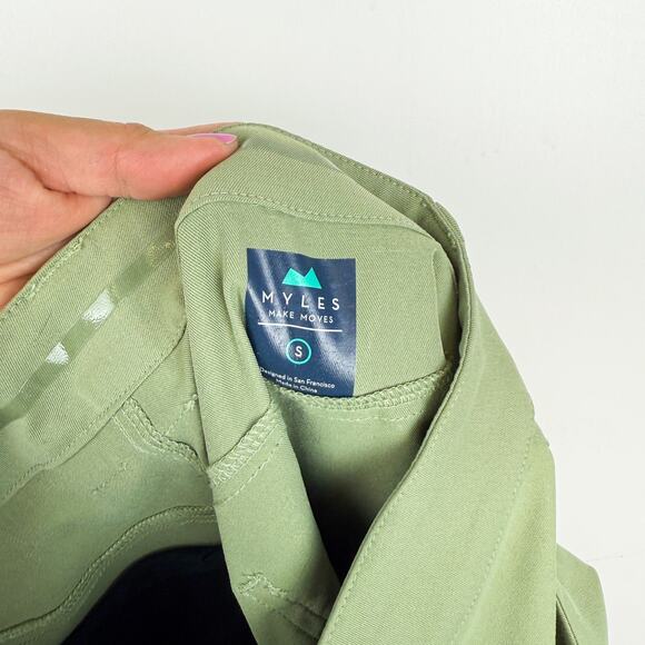 Myles Mens Tour Pant Modern Slim Fit 32” Green Stretch - Size S - Picture 6 of 9